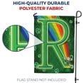 thumbnail image 3 of America Forever Leprechaun Rainbow Monogram R Garden Flag, 12.5 x 18 inch Double Sided, St Patrick's Day Irish Letter R Shamrock Pot of Gold Rainbow Outdoor Yard Decor, 3 of 4