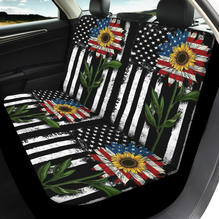 Chicken Sunflower Car Seat Covers Custom US Flag Car Accessories, US  BestChoosing