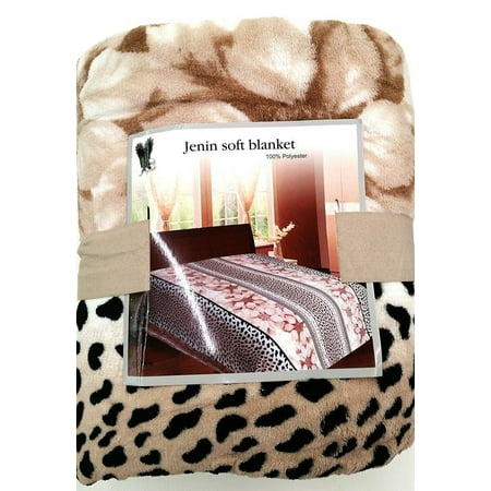 Super Soft Printed Luxurious Coral Fleece Warm Bed / Throw Blanket - Queen Zize - Leopard / Flower (Best Flower Bed Tiller)