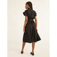 thumbnail image 2 of Free Assembly Women’s and Women's Plus Cotton Ruffle Midi Dress with Short Sleeves, Sizes XS-4X, 2 of 4