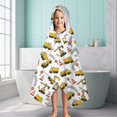 thumbnail image 6 of Cartoon Construction Vehicles Road Cones White Pattern Hooded Bath Towel，60"x35" for Ages 3 To 12 Kids, Quick Dry Lightweight Soft Microfiber Hood Beach Towel Cover Up for Kids, 6 of 7