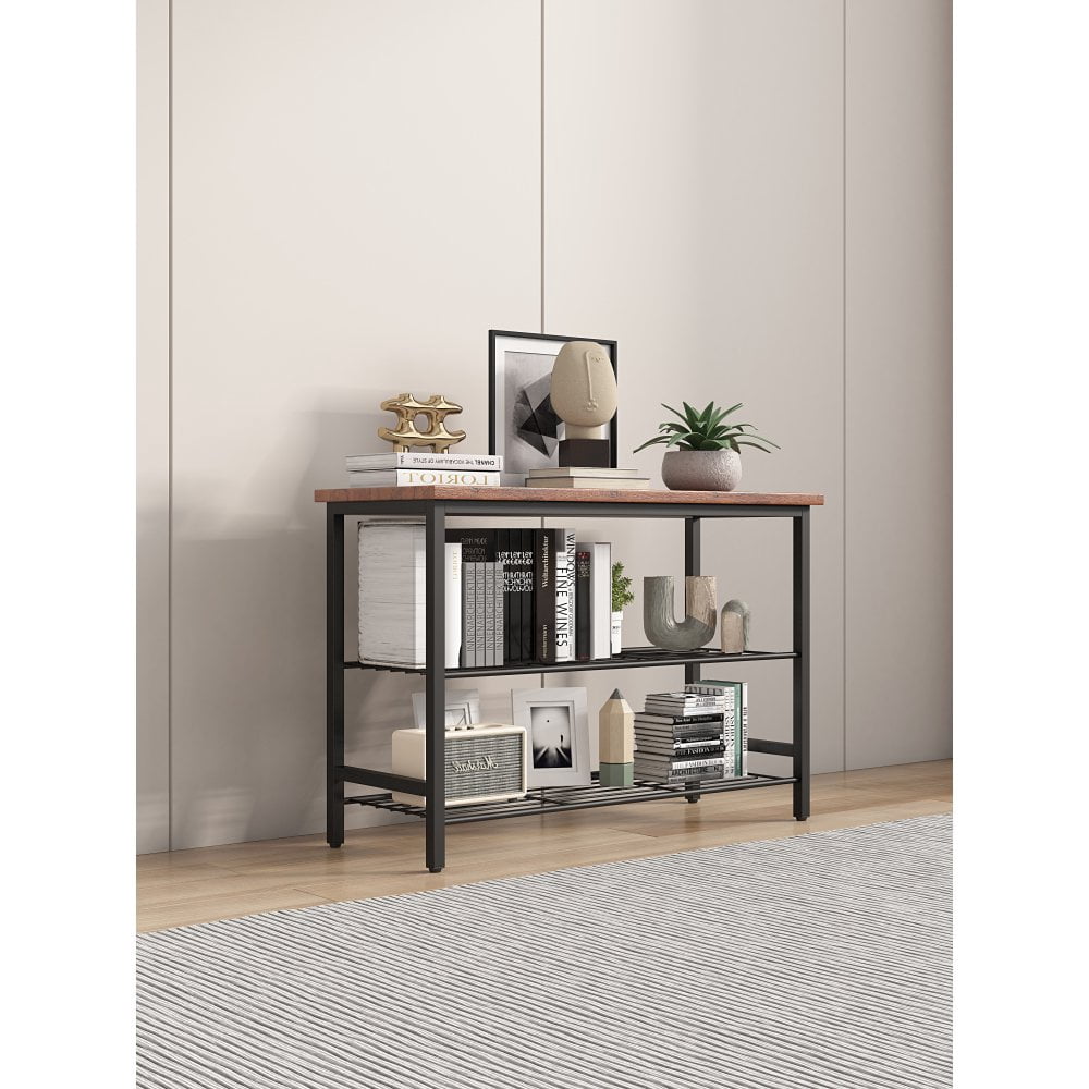 Metal Table With Storage Rack Hassch 3-Tier Storage Rack Modern Side Table Entryway Metal Shelf ...