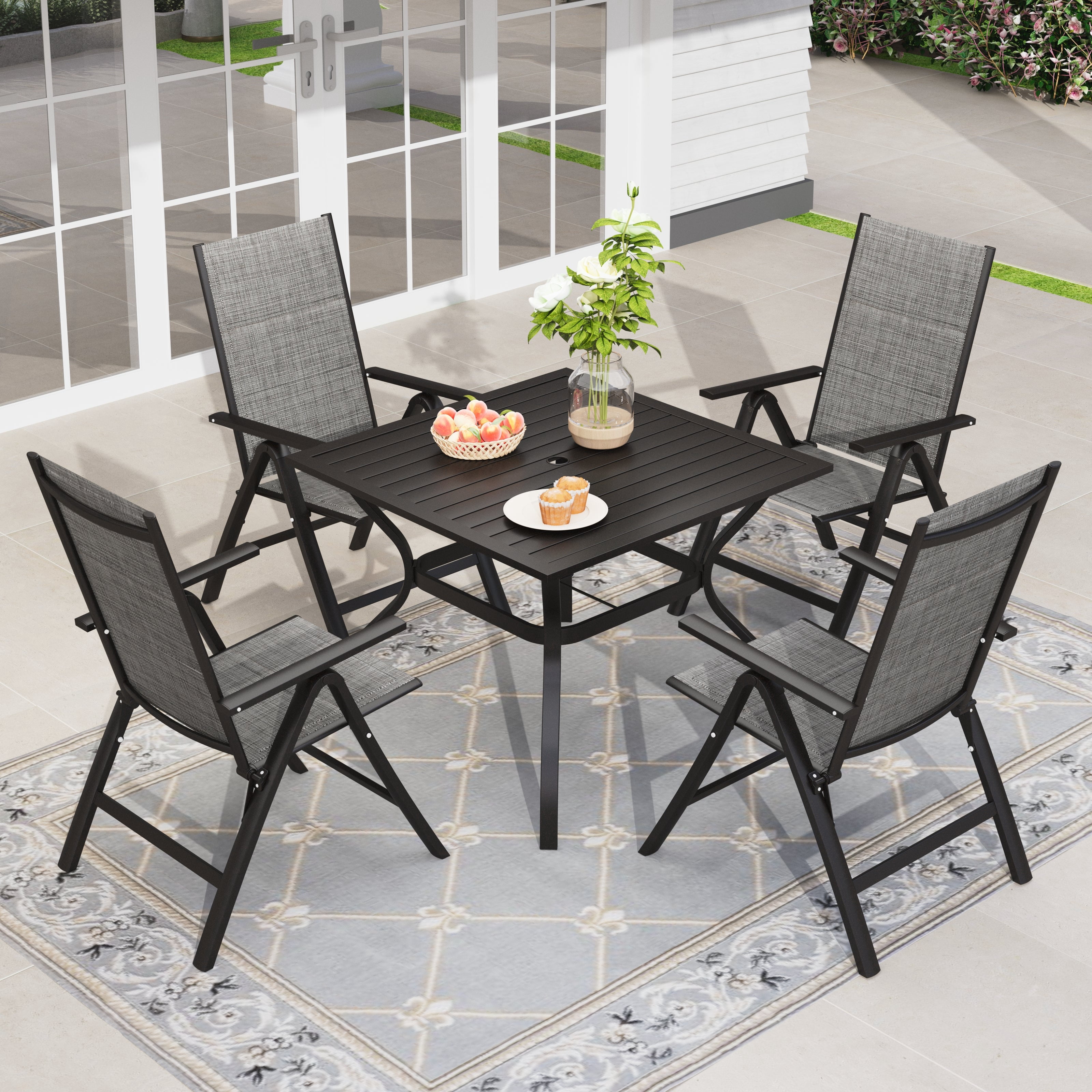 Adams Manufacturing Quik-Fold Cafe Set, White - Walmart.com