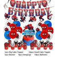 thumbnail image 5 of Nueva decoración de fiesta de cumpleaños de Spiderman superhéroe rojo tema de Spiderman vajilla taza plato telón de fondo B, 5 of 5