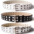 thumbnail image 2 of WRISTBIQUE 2-Pack Men's Genuine Belts with Double Row Button Design and Adjustable Air Holes for Comfortable Style, 2 of 8