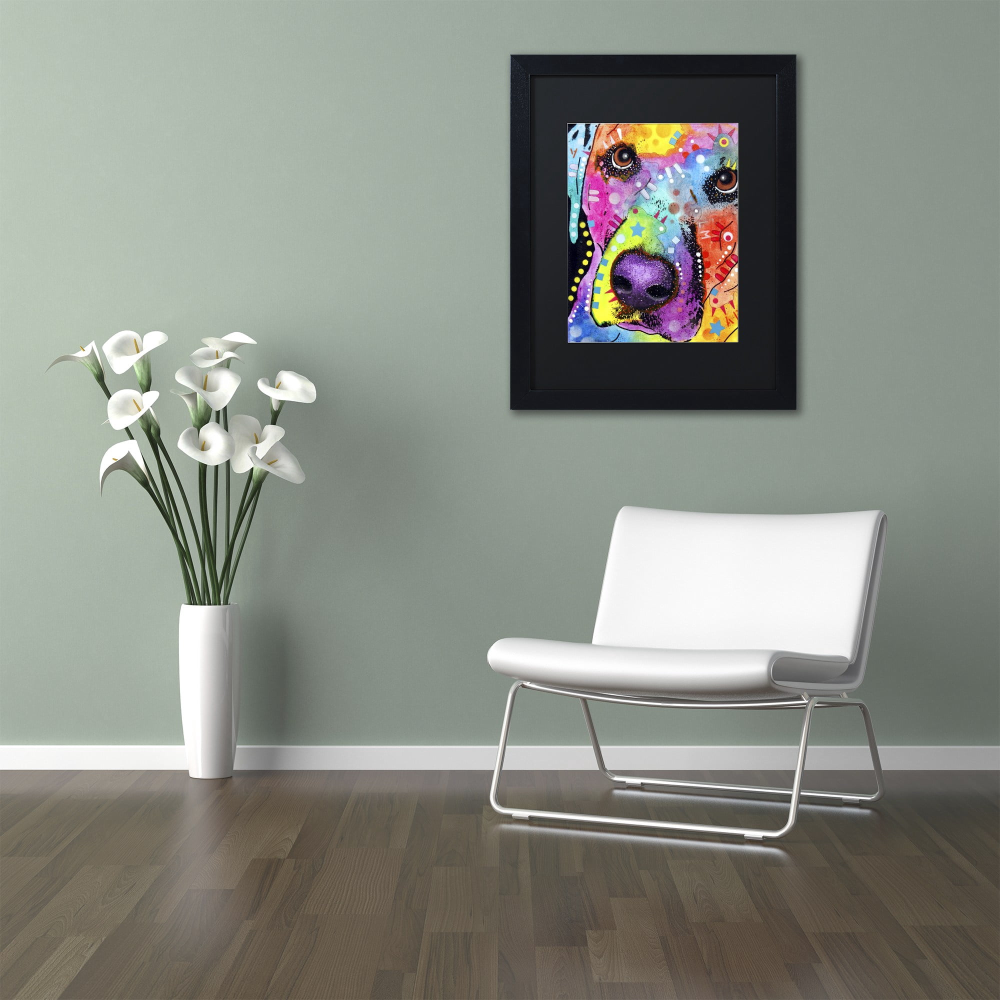 Trademark Fine Art "Closeup Labrador" Canvas Art by Dean Russo, Black Matte, Black Frame