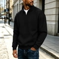 thumbnail image 6 of hoksml Men s Quarter Zip Sweatshirt Solid Long Sleeve Stand Collar Kangaroo Pocket for Fall Daily Work Outdoor Comfort, 6 of 7