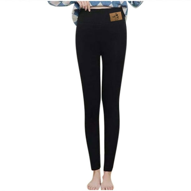 Pants Clearance Trendy Casual Women Span Ladies Leggings High Waist Keep  Warm Long Pants Black Xl 