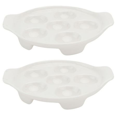 

2Pcs Baking Pan Conch Baking Dish Snail Dish Practical Barbecue Pan (White)