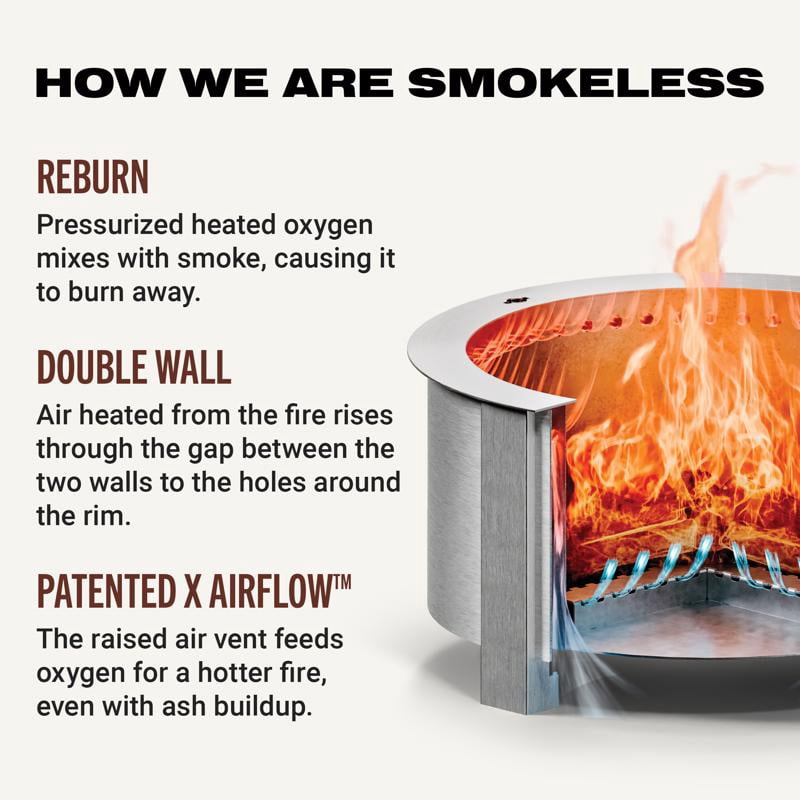 Breeo X Series 24 Corten Smokeless Fire Pit 24 in. W Corten Steel Outdoor Round Wood Fire Pit