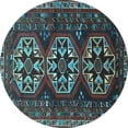 thumbnail image 1 of Ahgly Company Indoor Round Persian Light Blue Traditional Area Rugs, 4' Round, 1 of 4