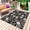 Snow Black, variant on Green White Floral Outdoor Rug 4x6 Ft - Reversible Patio Rug Outdoor Camping Rugs, Farmhouse Retro Botanical Leaves Washable Indoor Outdoor Area Rugs, Non-Slip Outdoor Carpet Runner for Deck/Porch