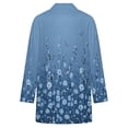 thumbnail image 5 of Women's Plus Size Blue Border Floral Cardigan, Long Sleeve Open Front Tunic with Pockets, 5 of 8