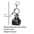 thumbnail image 3 of Llavero vaquero con pelo de caballo y borla de cuero de toro. Llavero elegante para hombre., 3 of 5