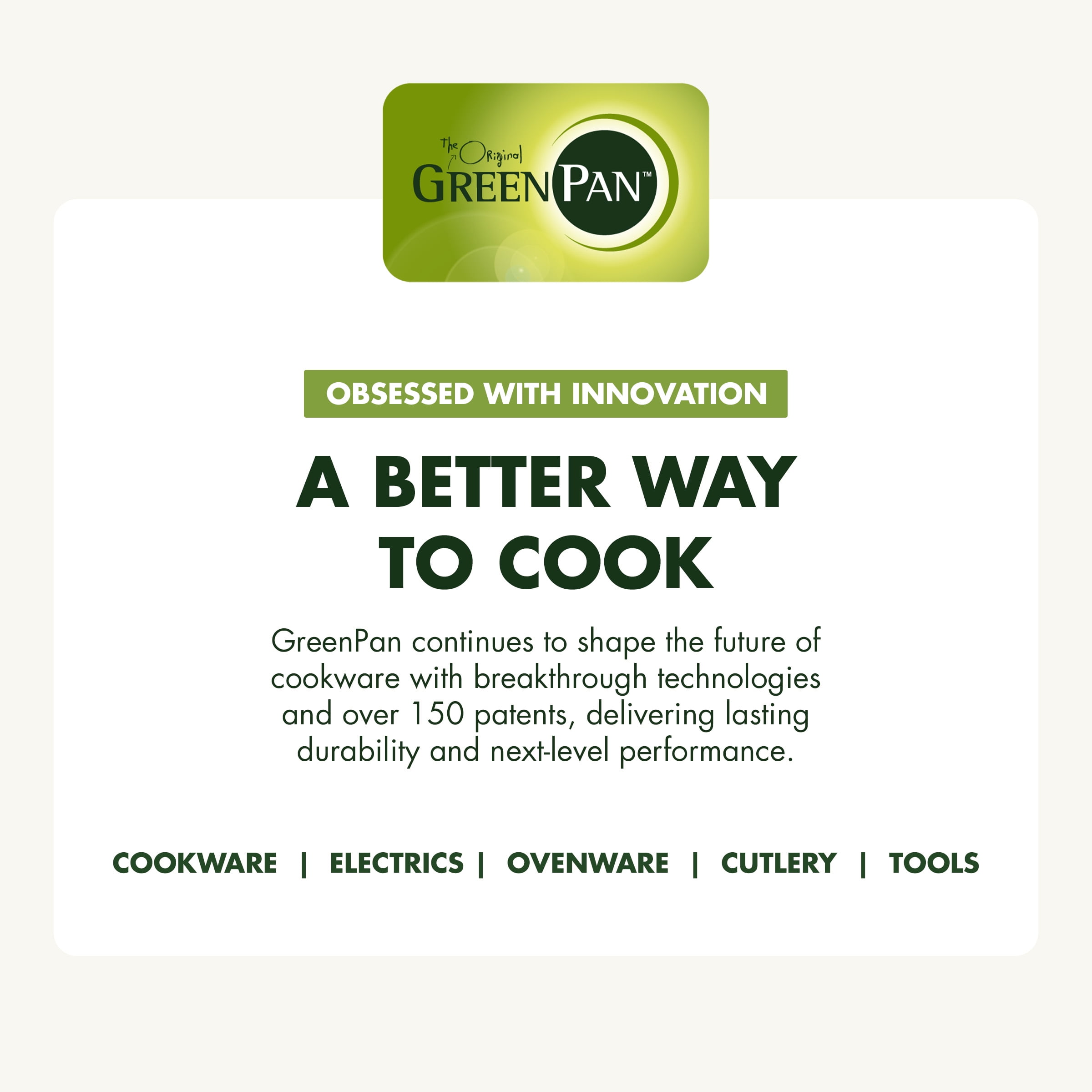 GreenPan Balance 8" Fry Pan Ceramic Nonstick, Toxin-Free, Dishwasher & Oven Safe, Cream