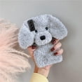 thumbnail image 4 of Compatible with Galaxy S24 Plus Case Cute Plush Furry Dog Phone Case for Women Girls Girly 3D Cartoon Kawaii Case Soft TPU Shockproof Protective Cover, Gray, 4 of 13