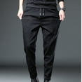 thumbnail image 3 of Men's Denim Pants Stretch Pencil Jeans Casual Solid Color Tapered Cuff S Trousers, 3 of 5