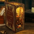 thumbnail image 2 of AMERTEER Wooden Puzzle Bookend  Creative 3D Bookend Building Set with Light DIY Book Nook Kit Decorative Bookend Mold Magic Dollhouse Bookshelf Home Decorative, 2 of 11