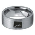 thumbnail image 2 of Tungsten Colorado The Centennial State Mountains Band Ring 8mm Men Women Comfort Fit Gray Flat Cut Brushed Polished, 2 of 4