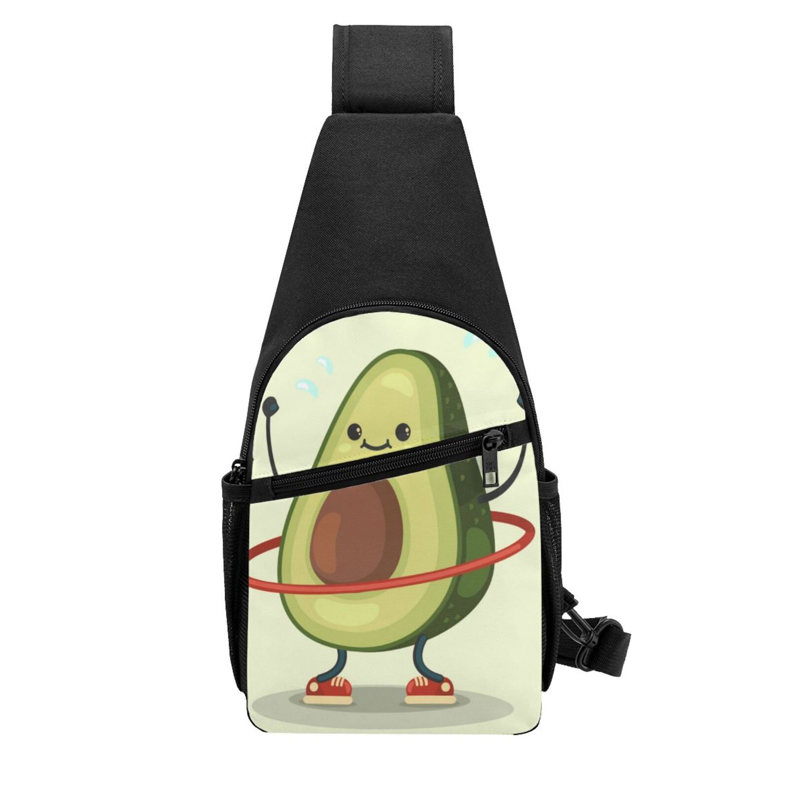 Xecao's Avocado1 Print Sling Bag: A Versatile Chest, Shoulder, and Crossbody Backpack for Casual Days Out, Perfect for Both Men and Women
