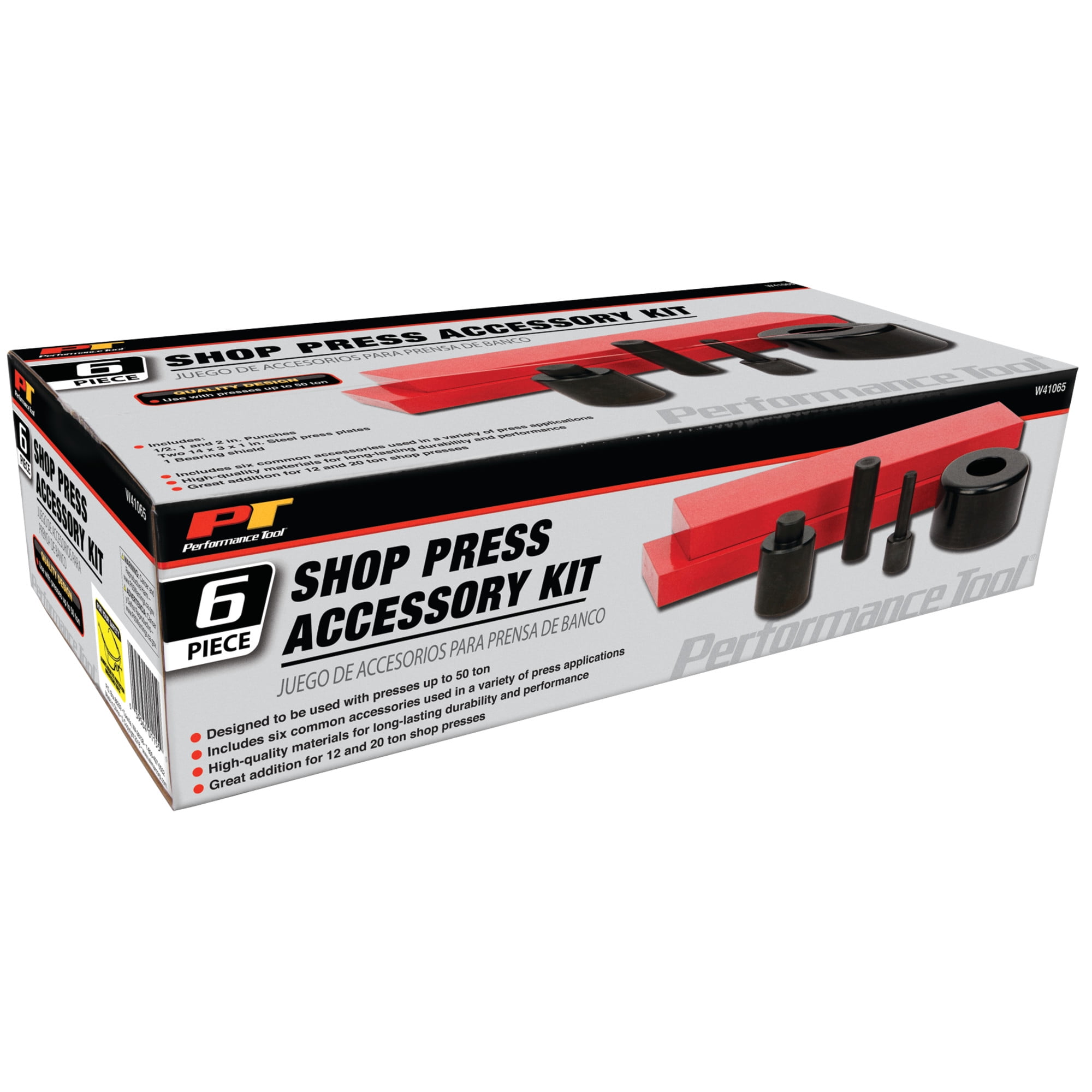 Performance Tool W41065 6-Piece Shop Press Accessory Kit for Presses Up to 50-ton