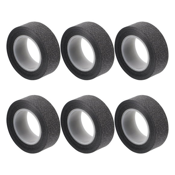 6 rollos de cinta de papel de brillo negro decorativo arte DIY rollo de cinta de papel de álbum de recortes