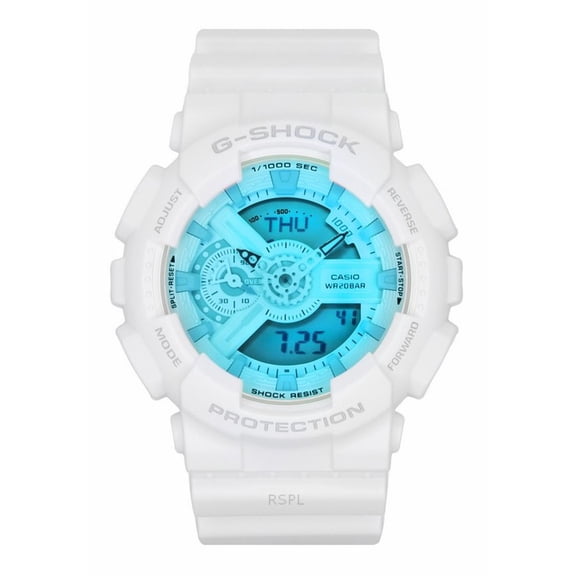 Casio G-Shock Analog Digital White Resin Strap Multicolor Dial Quartz GA-110TL-7A 200M Men's Watch
