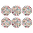Disketp Trendy Floral Design Funny Coasters,6 Pcs Leather Coasters With Holder, Perfect