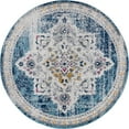 thumbnail image 3 of Bliss Rugs Bohemian Traditional Medallion Round Rug for Living Room, Dining Room | Blue, 5'3''Round, 3 of 7