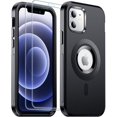 thumbnail image 1 of YJJSKKEJI Magnetic for iPhone 12 Case,iPhone 12 Pro Case,[Compatible with Magsafe][Military Grade Drop Protection] Dropproof Heavy Duty Tough Rugged Shockproof Phone Case,Black, 1 of 1