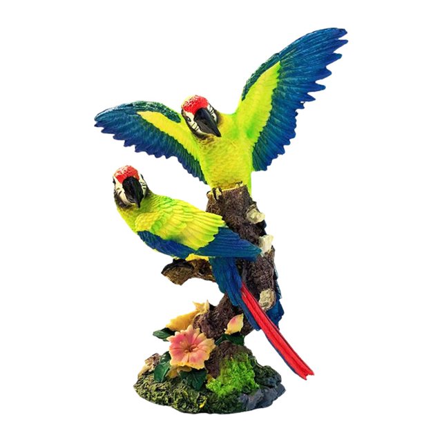 Estatua de loros, escultura de guacamayos, resistente al desgaste, colección de regalo Ideal, adorno artesanal, estatuilla de Animal de pájaro para