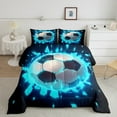 thumbnail image 2 of Erosebridal Soccer Comforter Set Twin Size Football Games Bedding Set Blue Tie-Dye Splash-ink Comforter Sports Theme Quilt Set, 2 of 7