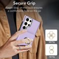 thumbnail image 3 of ELEHOLD Case for Samsung Galaxy S23 Ultra,Business PU Leather Stand Case with Card Holder & Ring Holder,Violet, 3 of 7
