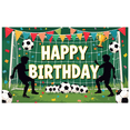 thumbnail image 2 of Soccer Themed Birthday Banner with Colorful Dots and Flags Background Party Decoration for Photography Props Birthday Party Supplies Backdrop Decor, 2 of 7