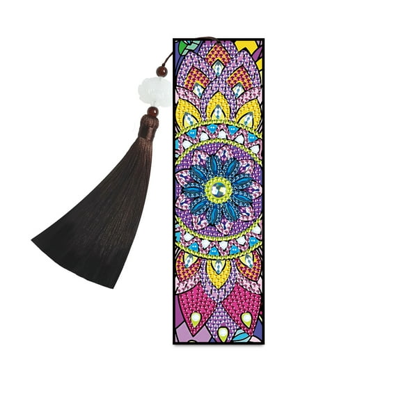 Diamond Painting Kit Bookmark Purple Flowers 5D DIY Special Design with Tassel A sparkling handmade art piece for book lovers, perfect for birthdays, Christmas, and holidays.