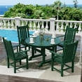 thumbnail image 5 of WestinTrends Malibu Patio Dining Table, All Weather Poly Lumber Adirondack 47" Trestle Round Outdoor Table with Umbrella Hole, Dark Green, 5 of 7