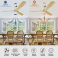 thumbnail image 4 of DingLiLighting 60" Ceiling Fan without Light, 3-Blade Wood Ceiling Fan with Remote Control, Indoor Outdoor Ceiling Fan for Living Room,Bedroom, porch, patio, 4 of 7