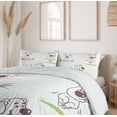 thumbnail image 6 of Ambesonne Puppy Duvet Cover Set, Playful Dog Running on Grass, 2-Calking, Mauve Taupe and Green, 6 of 6