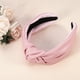 thumbnail image 2 of Diademas de cuero de PU anudadas cruzadas, Diadema ancha de moda antideslizante para mujeres, rosa, 2.78''x1.73'', 2 of 7