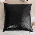 thumbnail image 2 of PiccoCasa 18"x18" Decorative Cushion Cover Sparkling Glitter Sequin Throw Pillowcase, Black, 2 of 8