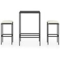 thumbnail image 4 of vidaXL Patio Bar Set Patio Bar Table and Stools with Cushions Poly Rattan, 4 of 116