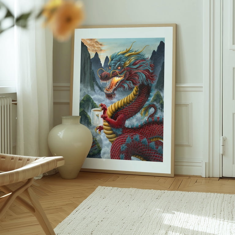 Zhulong Coffee - China Painting Fantasy Surrealism Mountain Humor