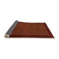 thumbnail image 2 of Ahgly Company Indoor Round Checkered Orange Modern Area Rugs, 3' Round, 2 of 4