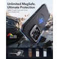 thumbnail image 3 of Pour iPhone 16 Pro Max Étui avec Support, Protection de Qualité Militaire 7X, Étui de Téléphone Magnétique Robuste, Compatible avec Accessoires MagSafe, Série Cyber, Noir, Noir, 3 of 5