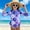 Purple, variant on UPF 50+ Long Sleeve Rash Guard Swimsuit for Girls Purple Floral One-Piece Bathing Suit with Ruffle & Front Zipper for Kids Kids,Size 3-4T