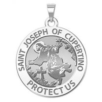 Picturesongold.Com Saint Joseph of Cupertino Religious Medal Pandant- 1 inch Size of a Quarter -Sterling Silver