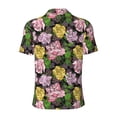 thumbnail image 4 of Rocae Colorful Roses for Men's Short Sleeve Polo Shirt, Quick Drying Performance Moisture Wicking Sports Men's Golf Shirt XX-Large, 4 of 9