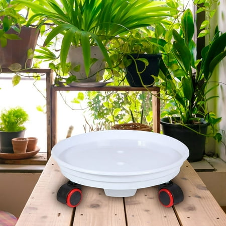 

Flower Plate Cushion Base Thickened Mobile Tray with Universal Wheels