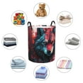 thumbnail image 5 of KLL Red Flame Wolf Head Waterproof Foldable Laundry Hamper Bucket with Handles for Storage Bin,Kids Room,Home Organizer (Medium ), 5 of 7