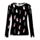 thumbnail image 4 of Camisas Para Mujer Casual Cuello Redondo Manga Larga Impreso Camisa Suelta Blusa Tops Odeerbi ODB129425, 4 of 5